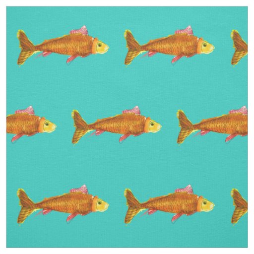 Goldfish comet fish art pop art fabric