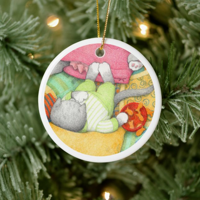 GOLDFISH CRACKERS KITTY Ceramic Circle Ornament (Tree)