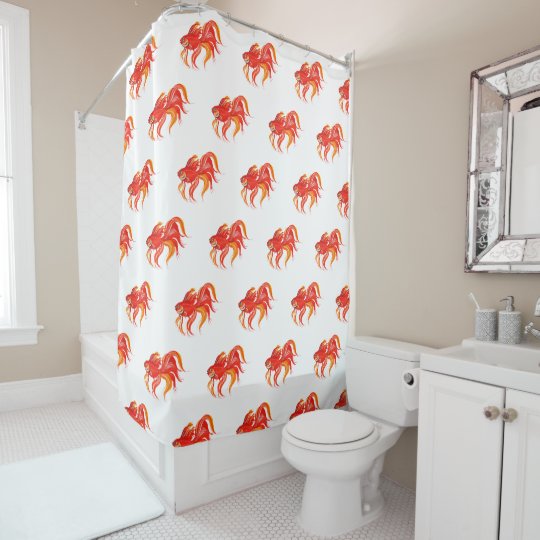 Goldfish Design Bright Aquarium Fish Shower Curtain Zazzle Com