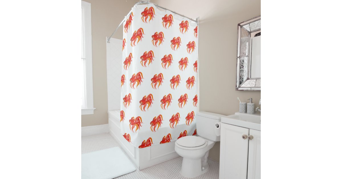 Goldfish Design Bright Aquarium Fish Shower Curtain Zazzle Com