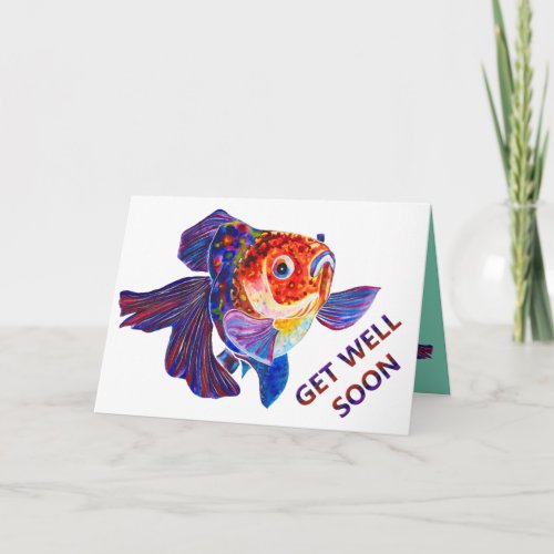 Goldfish design get well soon greeting card
