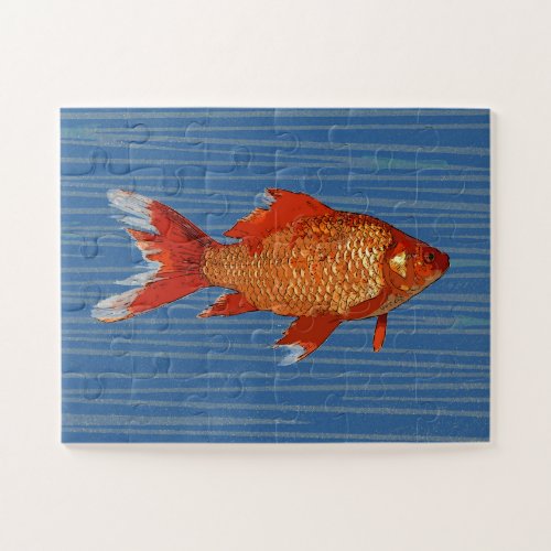 Goldfish Fish on Blue Young Child Puzzle