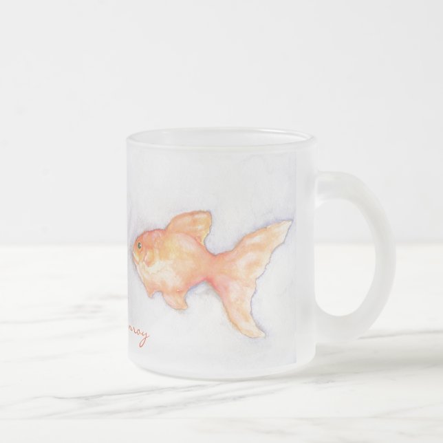 Goldfish Frosted Glass Coffee Mug (Right)