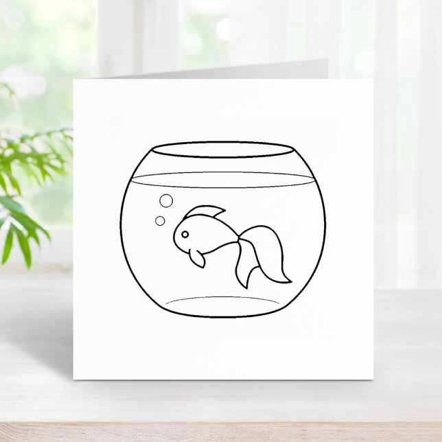 Goldfish in a Fishbowl Color Me Rubber Stamp (Creator Uploaded)
