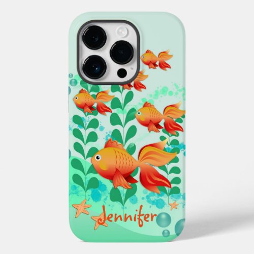 Goldfish in a turquoise ocean Case_Mate iPhone 14 pro case