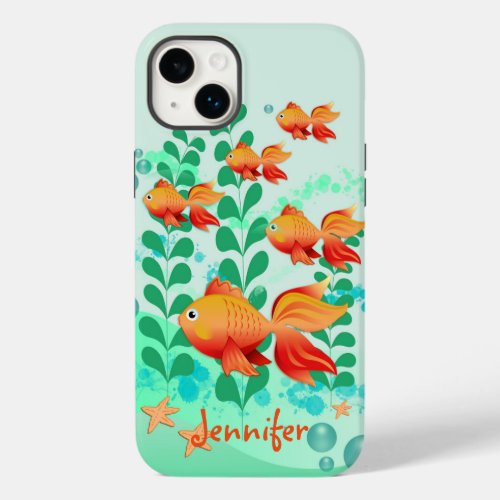 Goldfish in a turquoise ocean Case_Mate iPhone 14 plus case