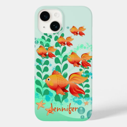 Goldfish in a turquoise ocean Case_Mate iPhone 14 case