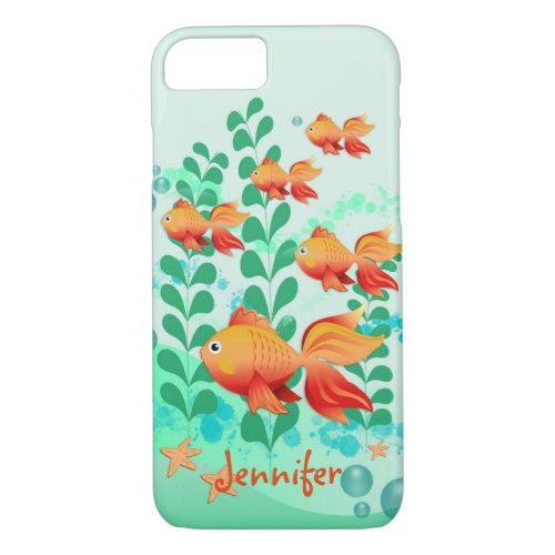 Goldfish in a turquoise ocean iPhone 87 case