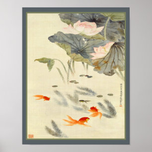 Goldfish in Lotus Pond Chinese Poster