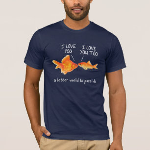 Goldfish in love I heart You T-Shirt