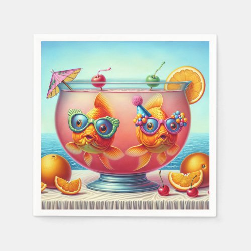 Goldfish In Party Punch Bowl Napkins