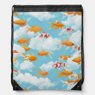 Goldfish in the Sky Drawstring Bag