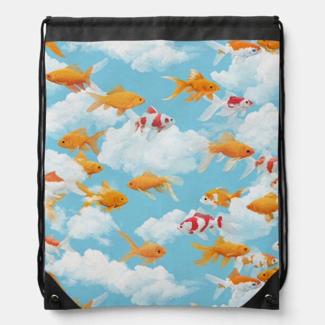 Goldfish in the Sky Drawstring Bag (Front)