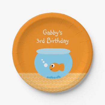 Goldfish Kids Birthday Party Paper Plates by whimsydesigns at Zazzle