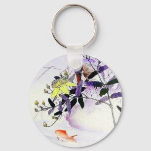 Goldfish Kingfisher Japanese print Keychain