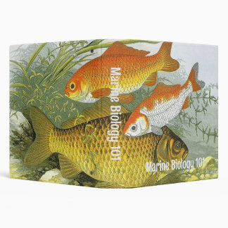 Goldfish Koi Fish, Vintage Marine Aquatic Sea Life 3 Ring Binder