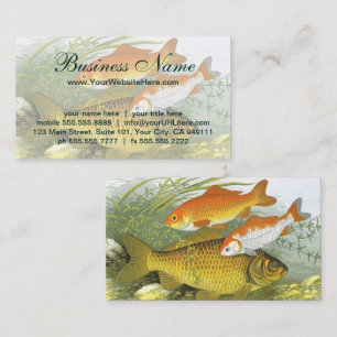 Goldfish Koi Fish, Vintage Marine Aquatic Sea Life Business Card