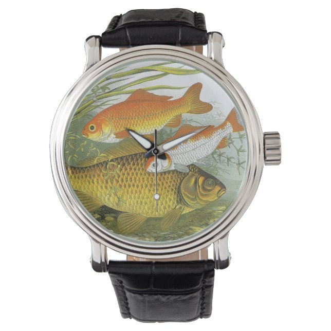 Goldfish Koi Fish, Vintage Marine Aquatic Sea Life Watch (Front)