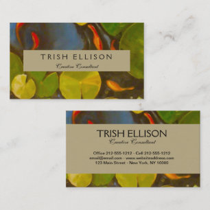 Goldfish Koi Pond Water Lilies Business Card