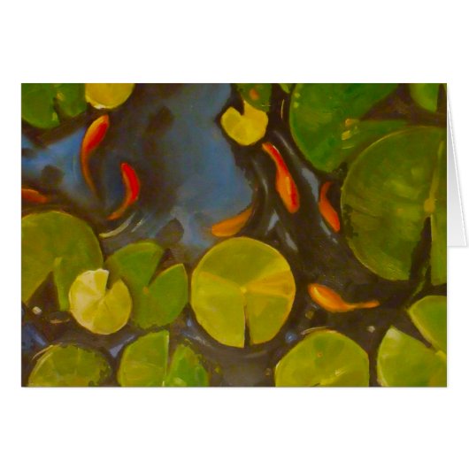 Goldfish Koi Pond Water Lilies Cards (Front Horizontal)