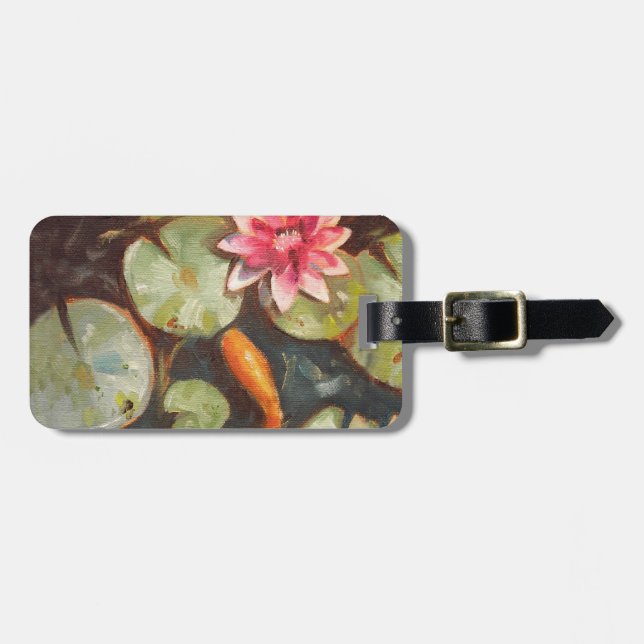 Goldfish Koi Pond Water Lilies Luggage Tag (Front Horizontal)