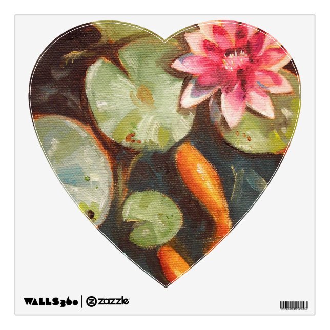 Goldfish Koi Pond Water Lilies Wall Decal (Front)