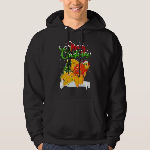 Goldfish Lover Xmas Lighting Goldfish Christmas Fu Hoodie