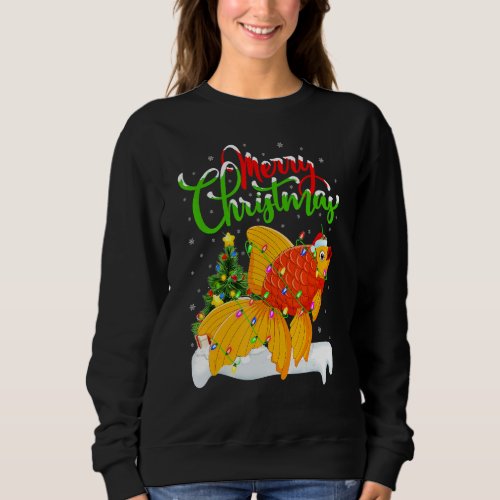 Goldfish Lover Xmas Lighting Goldfish Christmas Fu Sweatshirt