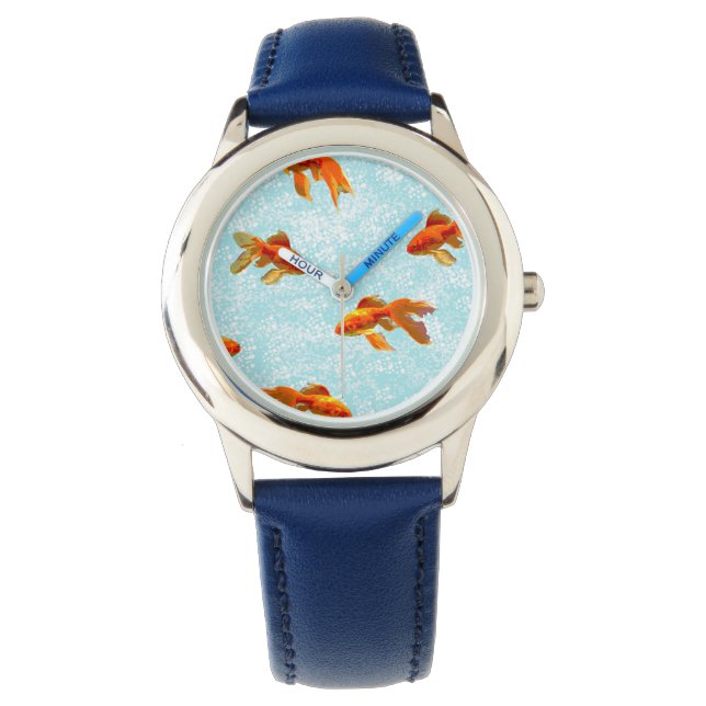 Goldfish Pattern (blue) Watch (Front)