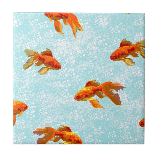 goldfish pattern ceramic tile (Front)