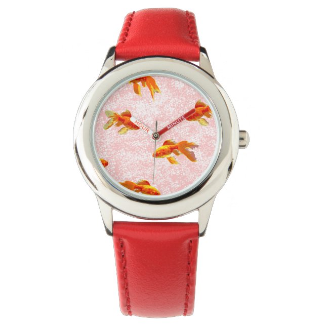 Goldfish Pattern (pink) Watch (Front)