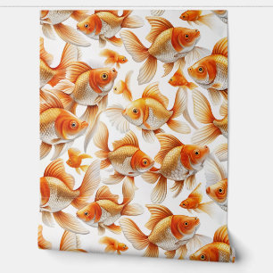 Goldfish Pattern Wallpaper and Curtain