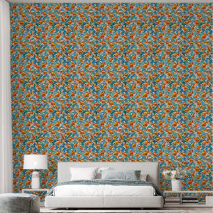 Goldfish Pattern Wallpaper & Curtain Design