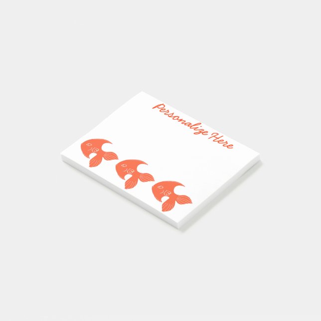 Goldfish Personalized Post-it® Notes 4 x 3 (Angled)