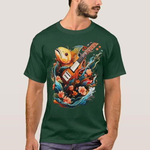 Goldfish Playing Guitar T_Shirt