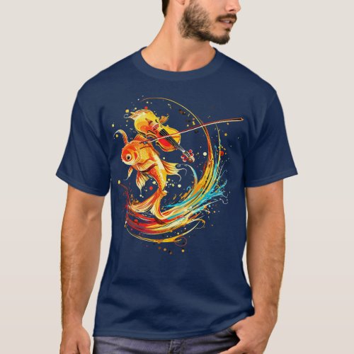 Goldfish Playing Violin T_Shirt