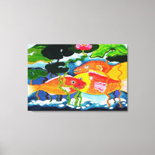 Goldfish pond canvas print