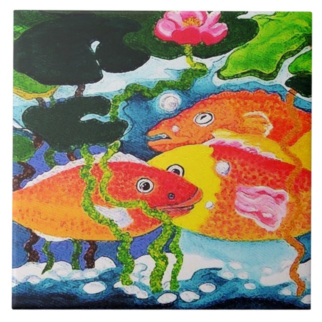 goldfish pond ceramic tile (Front)