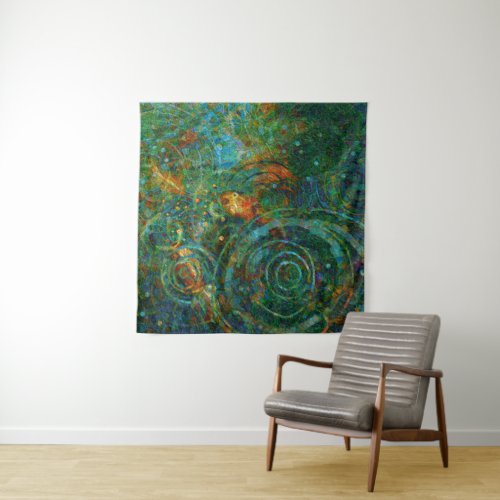 Goldfish pond digital art tapestry