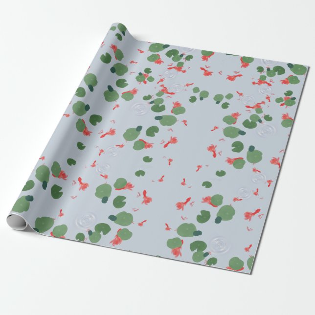 Goldfish Pond Wrapping Paper (Unrolled)