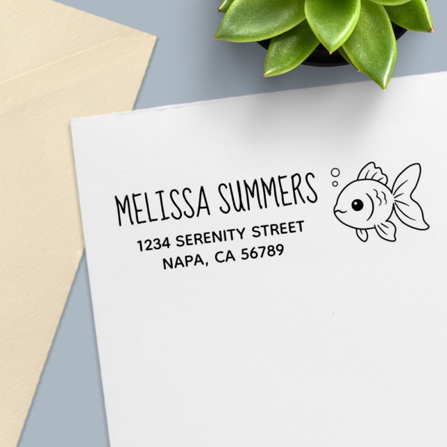 Goldfish Return Address Self-inking Stamp (Creator Uploaded)