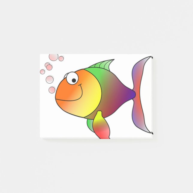 goldfish smiling cartoon post-it notes (Front)