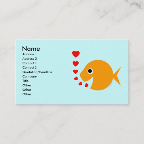 Goldfish Tropical Fish Breeder Pool Maintenance Business Card