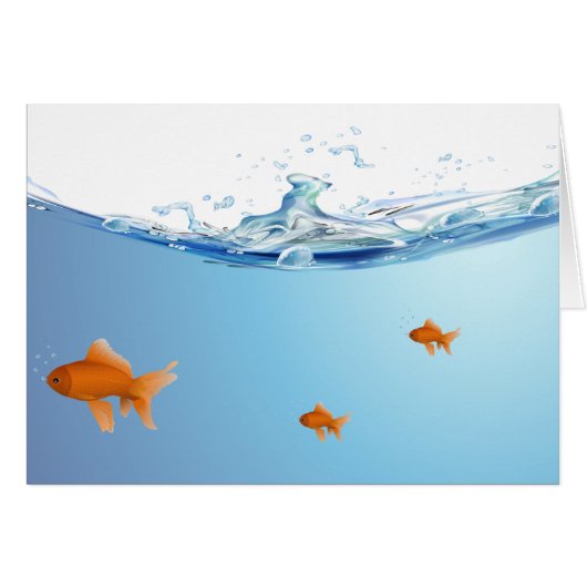 Goldfish under water aquarium cards (Front Horizontal)