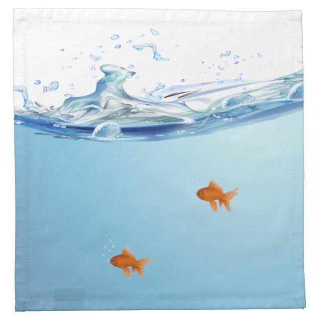 Goldfish under water aquarium cloth napkin (Front)