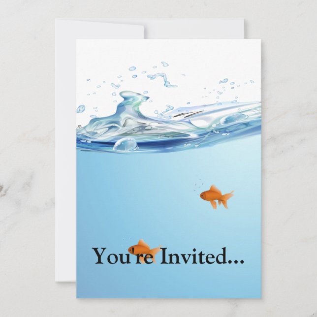 Goldfish under water aquarium invitation (Front)