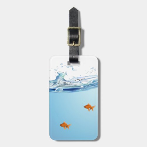 Goldfish under water aquarium luggage tag