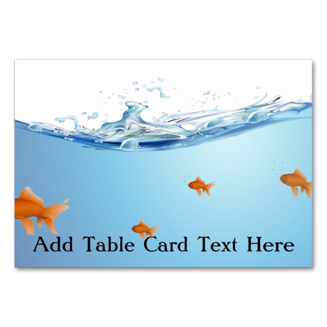 Goldfish under water aquarium table number (Front)