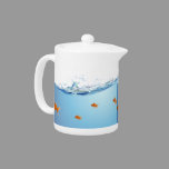 Goldfish under water aquarium teapot