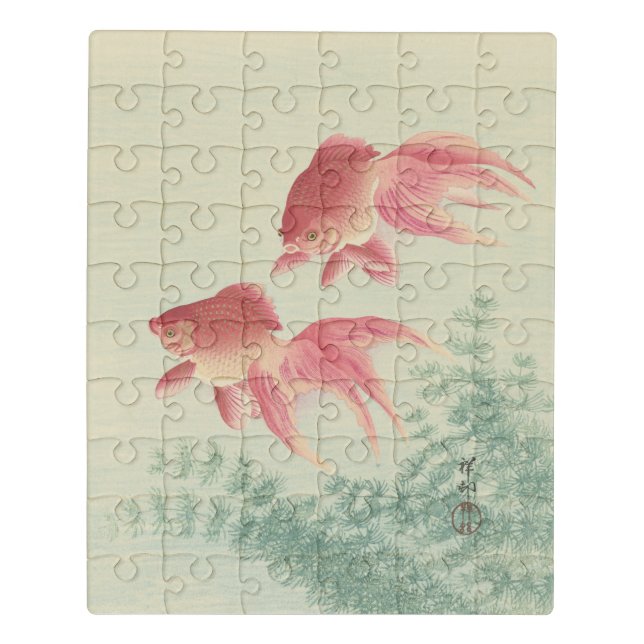 Goldfish Vintage Japanese Woodblock Print Jigsaw Puzzle (Puzzle Vertical)